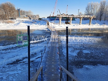 Technological bridge in winter